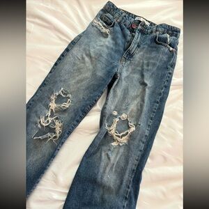 Zara ripped high waisted jeans